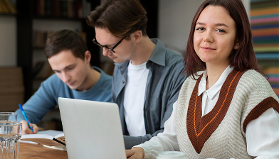 Students with laptop